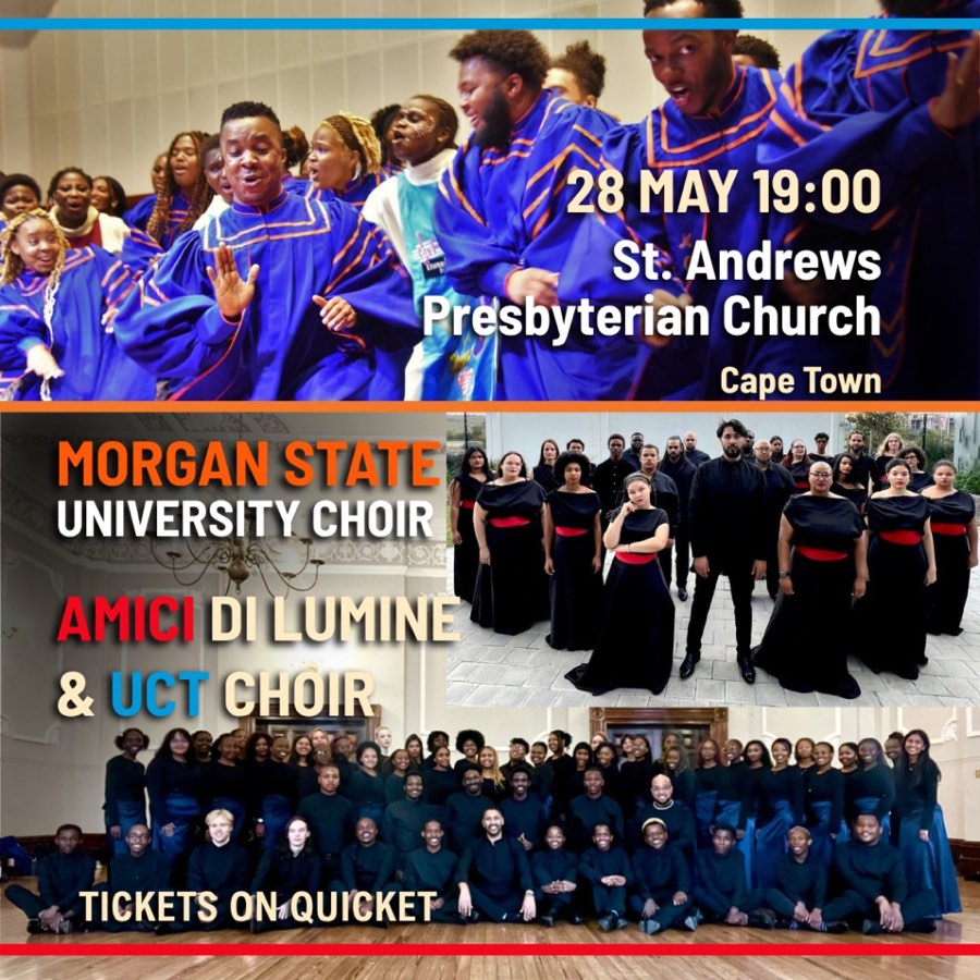 Morgan State University Choir with Amici di Lumine and UCT Choir, 28 May 2026, St. Andrew's Presbyterian Church, Cape Town